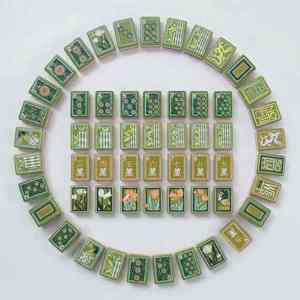 Resin Crafts Custom <b>Mahjong</b> Spiel <b>Set</b> Hand Engraved Tiles Children's Ink Acrylic <b>MahJong</b> Tiles for Chinese American Majiang Game - Product Image 6