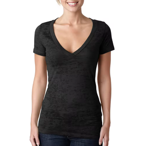 T-shirt à manches courtes pour femme, coupe ajustée, col rond, décontracté, couleur unie, avec logo - Product Image 4