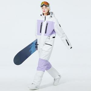Waterproof One Piece Ski Suit <b>Women</b> Men Winter Snowboarding Jumpsuit <b>Thermal</b> Hooded Windproof Outdoor Sports Skiing Apparel Wear - Product Image 3
