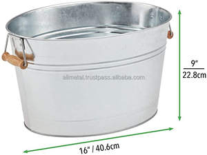 Enfriador de botellas de Metal plateado Enfriador de bebidas decorativo con asas Ideal como TINA de bebida para personalización de cerveza - Product Image 6