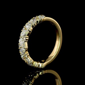 Anillo de Eternidad Minimalista con Diamante Cultivado en Laboratorio de Corte Pera de 3.25 CT, Certificado IGI, Oro Sólido de 18K, Joyería Fina Personalizada para Mujer - Product Image 2