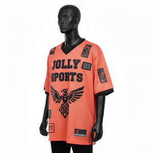 เสื้อบาสเก็ตบอลผู้ชายพรีเมียม ผ้าตาข่าย ทรงแอธเลติก ปักลาย ปักโลโก้ด้วยความร้อน ผ้าฝ้าย 100% เสื้อยืดผู้ชายทรงหลวม พิมพ์ลาย - Product Image 4