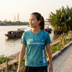 T-shirt de course Marathon Can Tho Heritage, personnalisé par sublimation, respirant, pour événements sportifs, fournisseur de vêtements de sport - Product Image 2