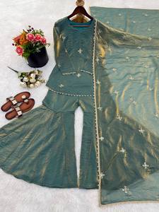 Ramdev Trading Women's Modern Fendy <b>Silk</b> Velvet Embroidery Digital Print Regular Fit Quick Dry <b>Kurta</b>/Kurti Party Wedding Diwali - Product Image 6