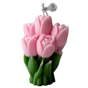 Hecho a mano respetuoso con el medio ambiente cera de soja Floral novedad vela en forma de tulipán vainilla perfumada bajo MOQ decoración del hogar boda Diwali Ramadán bares - Product Image 2
