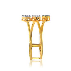Bague en diamant Spiral Sensation Trinity Spark, diamant cultivé en laboratoire, coupe ronde, design trio, 0,30 CTW, or jaune 18 carats - Product Image 2