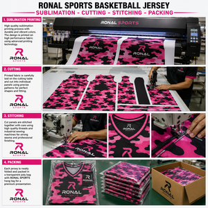 Camiseta de Baloncesto para Hombre de Alta Calidad, Color Rosa y Negro Camuflado, Talla Grande, Sin Mangas, Transpirable, de Secado Rápido, 100% Poliéster - Product Image 5