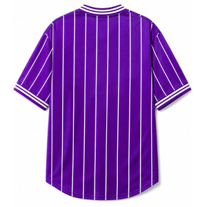Chemise de baseball rayée violette pour femme NCNW, à manches courtes, boutonnée, décontractée, chemise pour femme NCNW - Product Image 2