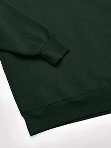 <b>Men's</b> <b>Red</b> Crewneck <b>Sweatshirt</b> Regular Fit Solid Color Knitted Cotton Pullover Casual Autumn Wear - Product Image 4