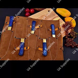 Juego de Cuchillos de Chef Profesionales de 5 Piezas de Acero Inoxidable Personalizados OEM/OBM, Mangos de Latón y Madera de Palisandro, Diseño Moderno, Alta Dureza 58 HRC - Product Image 5