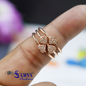 <b>Cubic</b> <b>Zirconia</b> Heart Clover <b>Ring</b> 925 Sterling Silver Rose Gold Plated Stackable <b>Ring</b> Elegant Romantic Jewelry Gift for Women - Product Image 4