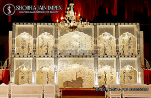 Beautiful <b>Backdrop</b> <b>Frame</b> With Mirror Work For Wedding Decor Setup for Outdoor Weddings - Product Image 6