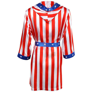Adult Men's Satin American Flag Boxing Costume Robe Cloak with Hood | Standard Satin Boxing Robe with hood Whole Sale Price 2026 - Product Image 4