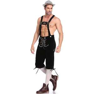 Costume d'Oktoberfest décontracté de qualité supérieure, respirant, à simple boutonnage, pour hommes, classique, en cuir Lederhosen bavarois - Product Image 1