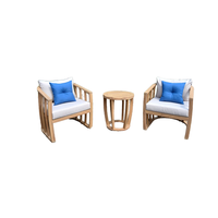 Ensemble de jardin extérieur confortable et contemporain en bois d'acacia, 4 pièces avec garantie d'un an