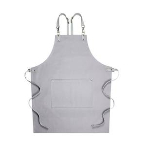 Professional <b>Bar</b> Worker Uniform Canvas Apron Genuine Leather Straps Lightweight Work Vest Adjustable <b>Utility</b> Pockets - Product Image 2