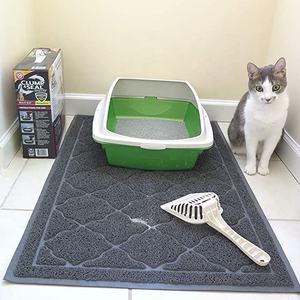Tapis de toilette carré de haute qualité en PVC trappeur tapis de nettoyage intérieur antidérapant et étanche pour chats doux et Portable - Product Image 1