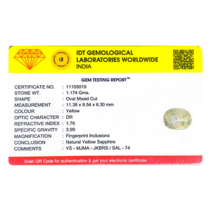 พลอยแซฟไฟร์สีเหลืองทรงรีขนาด 5.87 กะรัต สำหรับเครื่องประดับชั้นดี - Product Image 4