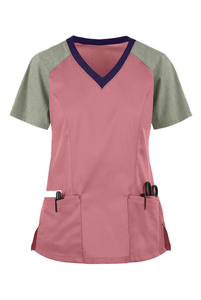 V-Neck Short Sleeve 100% Cotton Anti-Wrinkle Nursing Uniform Top Scrub Jogger Set Hospital Medical Scrubs Long Clothing for - Product Image 4