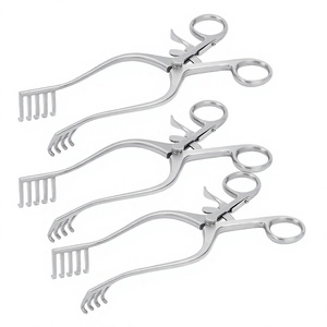 เครื่องมือผ่าตัดกระดูกแบบมีด้ามจับยึดตัวเอง ยี่ห้อ Adson รุ่น Retractor Blunt 5x4 Prong จำนวน 3 ชิ้น ขนาด 8 นิ้ว ทำจากสแตนเลส ได้รับการรับรองมาตรฐาน CE สำหรับสัตวแพทย์ - Product Image 1