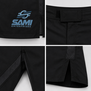 Pantalones Cortos de Artes Marciales Mixtas OEM Negros de Secado Rápido, Absorción de Humedad, Corte Regular, Logotipo Impreso en la Parte Delantera, Unisex para Adultos, Poliéster/Algodón - Product Image 5