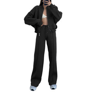 Ensemble de survêtements d'hiver unisexe grande taille, décontracté, sportif, streetwear, deux pièces, avec logo personnalisé brodé ou imprimé, respirant, 100% coton - Product Image 5