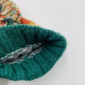 Wholesale Custom 100% Cotton Winter Knitted Beanie <b>Hats</b> with 3D Embroidery Bows Plaid Design - Product Image 6
