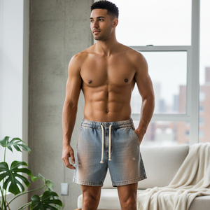 Custom Logo Men Summer Shorts Casual Cotton Linen Beach Shorts Elastic Waist Loose Fit Outdoor Cargo Shorts Plus Size 5XL - Product Image 6