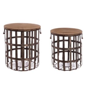 Multifunctional Three Nesting <b>Tables</b> with <b>Storage</b> Design Metal Frame Living Room Furniture - Product Image 1