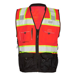 Workwear High Visibility Winter Security Zipper Vest <b>Jackets</b> Construction Safety Reflective Tape <b>Worker</b> Vest For Sale - Product Image 2