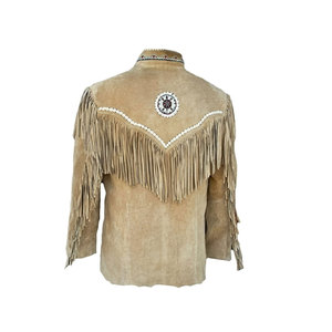 Solid Trader Custom <b>Suede</b> Fringe Leather <b>Jacket</b> Western Cowhide Tassel Style Soft Lining High Performance Outerwear - Product Image 2