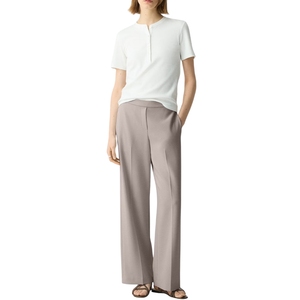 Pantalon droit plissé à taille haute pour femme, style vintage élégant et décontracté, confortable et respirant, idéal pour le bureau, motif uni - Product Image 3