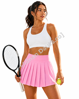 Jupe de tennis plissée personnalisée de haute qualité avec logo, taille haute, respirante, 100 % polyester, pour femme, vente en gros, jupe de golf