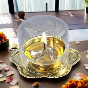 Portavelas decorativo de metal de latón antiguo para aceite, ideal para el hogar, templos y Puja, disponible a precios de mayorista. - Product Image 3