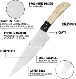 Cuchillo de Cocina de Acero Inoxidable Forjado a Mano, Personalizado, de 7 Pulgadas, Estilo Vintage, Ambidiestro, Marca UA Supplies - Product Image 6