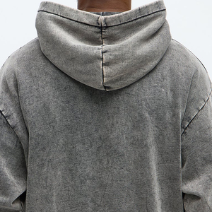 Manufacturer's Heavyweight 100% Cotton Solid <b>Material</b> Men's Oversized <b>Denim</b> Pullover Hoodie For Sale - Product Image 6