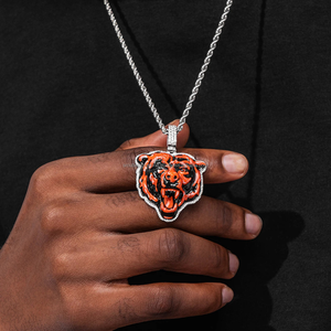 Nueva llegada colgante de oso esmaltado 925 plata esterlina VVS Moissanite diamante colgante de oso helado - Product Image 3