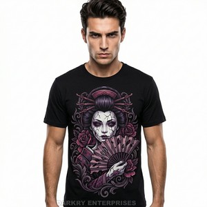 T-shirt gris délavé personnalisé pour homme, style heavy metal, avec motif Dead Walkers, imprimé éclaboussures, effet vieilli, streetwear, en coton - Product Image 5