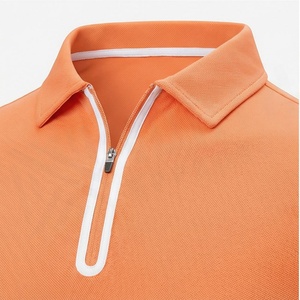 เสื้อโปโลผู้ชายแบบสวมหัว คอซิป 1/4  ทรงหลวม ผ้าหนา แขนสั้น สีตามสั่ง ผ้าฝ้าย 100% ระบายอากาศได้ดี - Product Image 4