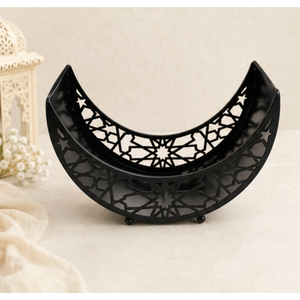 Bandeja de Metal con Forma de Luna Creciente, Plato para Servir Eid Mubarak, Soporte de Hierro para Exhibir Postres de Ramadán, para Mesa de Fiesta Islámica - Product Image 3
