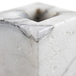 Vase à fleurs en cube d'onyx blanc, fait main, minimaliste, pour une seule branche, décoration en bloc de pierre pour la maison et la cuisine, très demandé. - Product Image 3