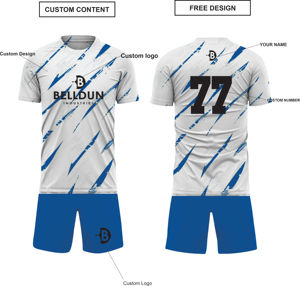 Ensemble de maillots de sport classiques blancs pour hommes, coupe ajustée, 100 % polyester, nouvelle arrivée, uniformes de football, logo personnalisé, sublimation - Product Image 6
