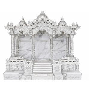 Traditional White Marble Finish <b>Mandir</b> Morden Style Temple Home Decor Customized Size Excellent Treated Wood Furniture Cheap UK - Product Image 1