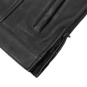 Veste de moto en cuir véritable noir de qualité supérieure pour homme, style motard classique, streetwear - Product Image 4