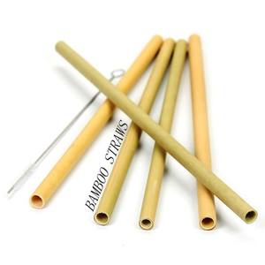 Pailles à boire en bambou 99 données en or ensemble de pailles réutilisables écologiques pour bureau à domicile café restaurant - Product Image 1