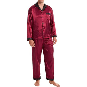 Casual Everyday <b>Men</b> Night Suit Short Sleeve V Neck Shorts <b>Set</b> Drawstring Waist Soft Breathable Lightweight Summer Sleepwear - Product Image 1