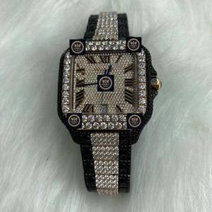 Montre automatique de luxe à mouvement mécanique, entièrement sertie de moissanite, design carré, style hip-hop, nouvelle collection Imperial Jewels, étanche 10 bars - Product Image 1