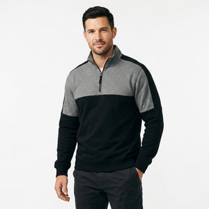 Sudadera con media cremallera al por mayor de fábrica, sudadera con media cremallera de forro polar de poliéster, sudadera con media cremallera minimalista - Product Image 2