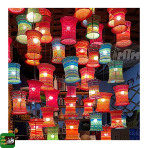 Farol de Brocado Hecho a Mano, Decoración Étnica de Tela para Regalos de Viaje y Eventos Culturales en Vietnam para Compradores Minoristas - Product Image 3