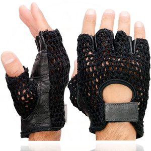 Gants de moto en cuir de vachette noir pour homme Samroz Sports - Product Image 3